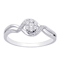 Thumbnail for 10K White Gold 1/6 Ct.Tw. Diamond Flower Ring