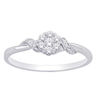 Thumbnail for 10K White Gold 1/6 Ct.Tw. Diamond Flower Ring
