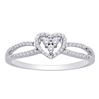 Thumbnail for 10K White Gold 1/6 Ct.Tw. Diamond Heart Ring