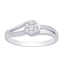 Thumbnail for 10K White Gold 1/5 Ct.Tw. Diamond Flower Ring
