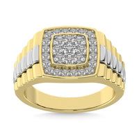 Thumbnail for 10K Yellow Gold with Accent of 10K White Gold 3/4 Ct.Tw. Diamond Mens Fashion Ring