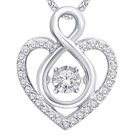 Thumbnail for 10K White Gold 1/6 Ct.Tw. Moving Diamond Heart Pendant