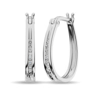 Thumbnail for 10K White Gold 1/10 Ct.Tw. Diamond Hoop Earrings