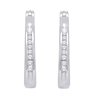 Thumbnail for 10K White Gold 1/10 Ct.Tw. Diamond Hoop Earrings