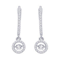 Thumbnail for 10K White Gold 2/5 Ct.Tw. Moving Diamond Fashion Earrings