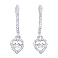 Thumbnail for 10K White Gold 2/5 Ct.Tw.Moving Diamond Fashion Earrings