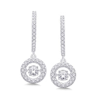 Thumbnail for 14K White Gold 1 Ct.Tw. Moving Diamond Earrings
