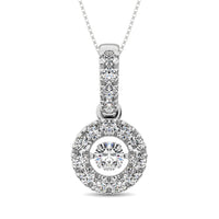 Thumbnail for 10K White Gold 9/10 Ct.Tw.Moving Diamond Fashion Pendant