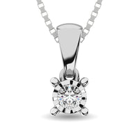 Thumbnail for 10K White Gold 1/6 Ct.Tw.Diamond Solitaire Pendant