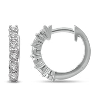 Thumbnail for 14K White Gold 1/5 Ct.Tw.Diamond Huggie Earrings