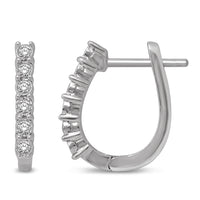 Thumbnail for 14K White Gold 1/3 Ct.Tw.Diamond Hoop Earrings