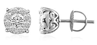 Thumbnail for LADIES EARRINGS 1 CT ROUND DIAMOND 14K WHITE GOLD