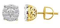 Thumbnail for LADIES EARRINGS 1 CT ROUND DIAMOND 14K YELLOW GOLD