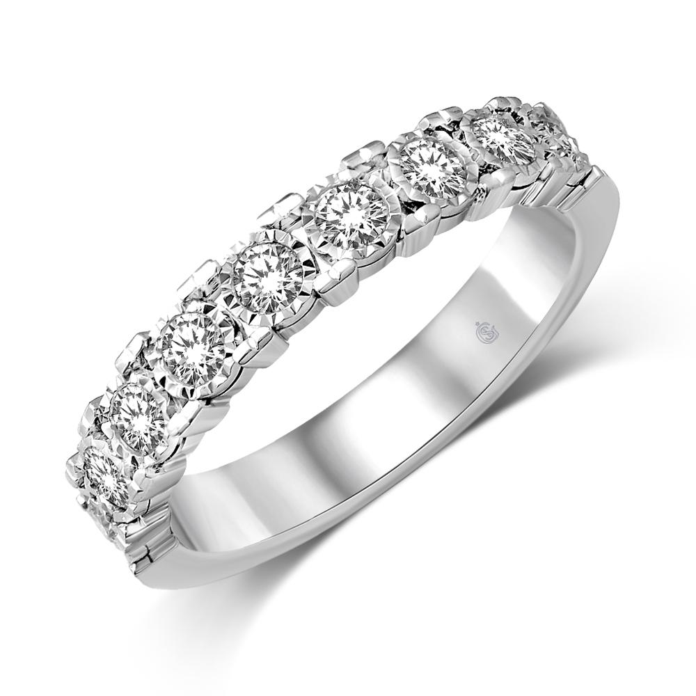 10K White Gold 1/2 Ct.Tw.DiamondLadies Band