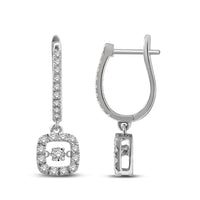 Thumbnail for 14K White Gold 5/8 Ct.Tw.Moving Diamond Danglers Earrings