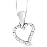 Thumbnail for 10K White Gold 1/8 Ct.Tw.Diamond  Heart Pendant