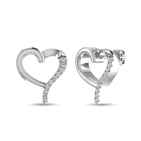 Thumbnail for 10K White Gold 1/20 Ct.Tw.Diamond  Heart Earrings