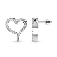 Thumbnail for 10K White Gold 1/20 Ct.Tw.Diamond  Heart Earrings