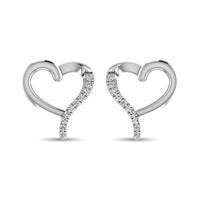 Thumbnail for 10K White Gold 1/20 Ct.Tw.Diamond  Heart Earrings