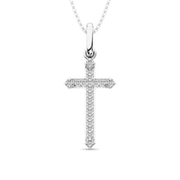 Thumbnail for 10K White Gold 1/20 Ct.Tw.Diamond Cross Pendant