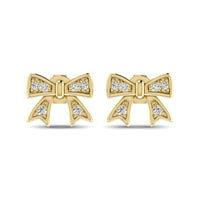 Thumbnail for 10K Yellow Gold Diamond Accent Bow Earrings