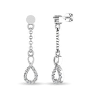 Thumbnail for 10K White Gold 1/10 Ct.Tw.Diamond Infinity Earrings