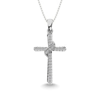 Thumbnail for 10K White Gold 1/20 Ct.Tw.Diamond Cross Pendant