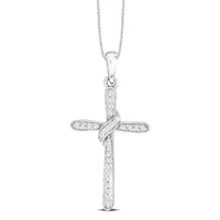 Thumbnail for 10K White Gold 1/20 Ct.Tw.Diamond Cross Pendant