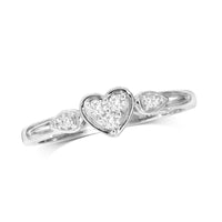 Thumbnail for 10K White Gold 1/10 Ct.Tw.Diamond Heart Ring