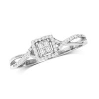 Thumbnail for 10K White Gold 1/10 Ct.Tw.Diamond Promise Ring