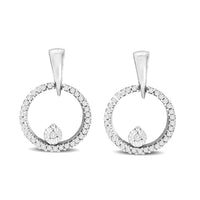 Thumbnail for 10K White Gold 1/10 Ct.Tw.Diamond Circle Earrings