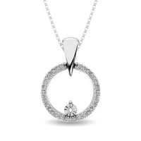 Thumbnail for 10K White Gold 1/10 Ct.Tw.Diamond Circle Pendant