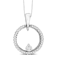 Thumbnail for 10K White Gold 1/10 Ct.Tw.Diamond Circle Pendant