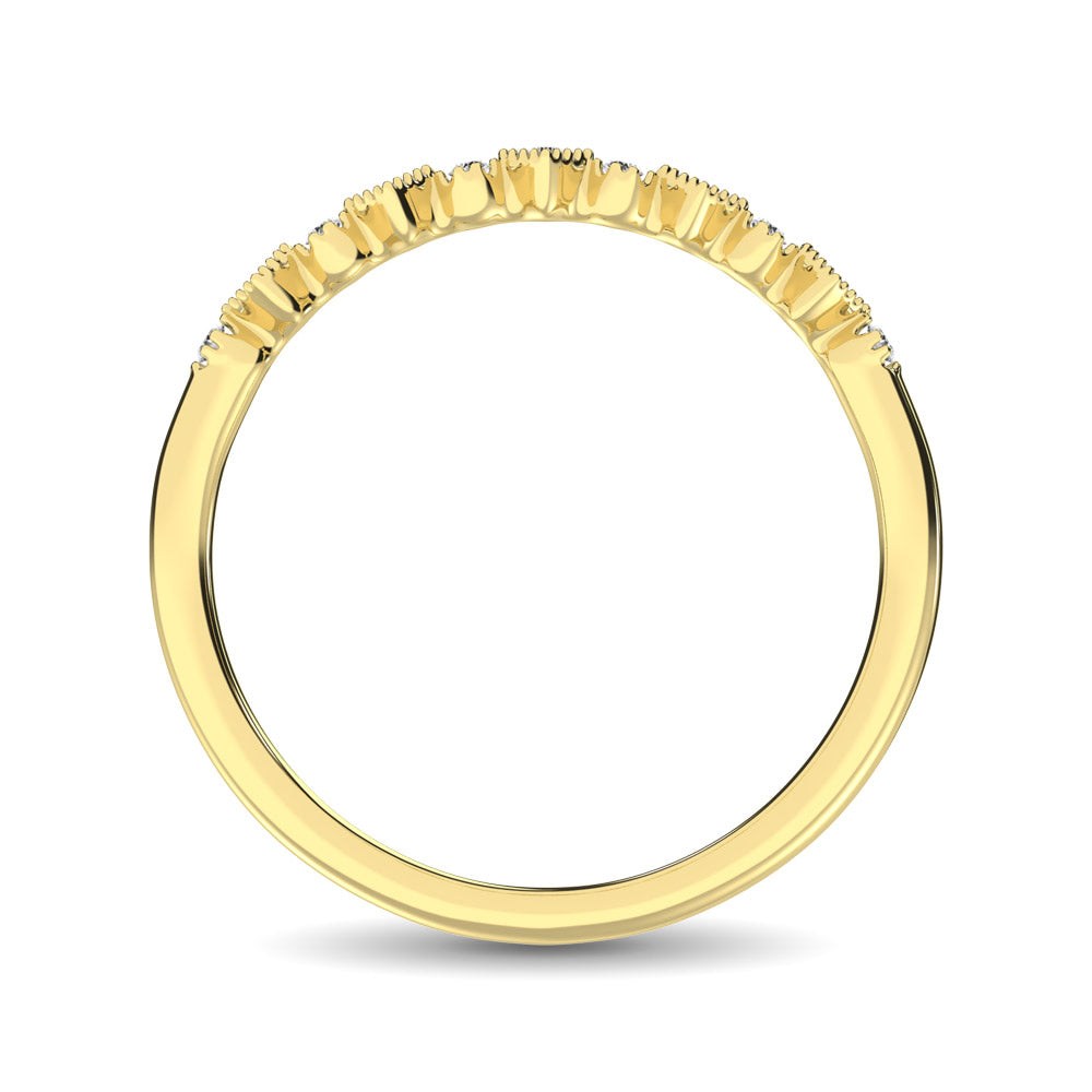 14K Yellow Gold 1/20 Ctw Diamond Stackable Band