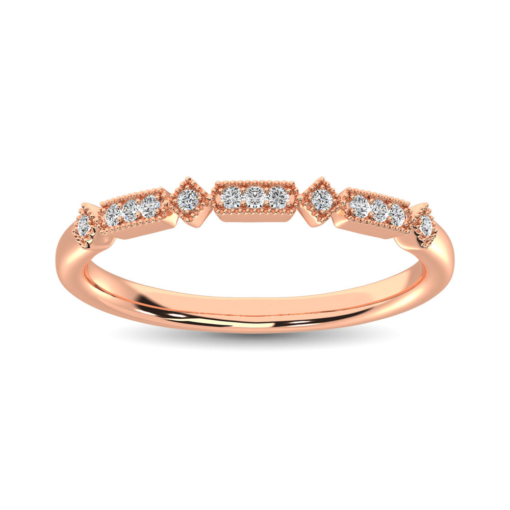14K Rose Gold 1/20 Ct.Tw.Diamond Stackable Band