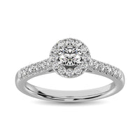 Thumbnail for 14K White Gold 1/2 Ct.Tw. Diamond Halo Engagement Ring