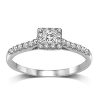 Thumbnail for 14K White Gold 1/2 Ct.Tw.Diamond Halo Engagement Ring