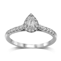 Thumbnail for 14K White Gold 1/2 Ct.Tw.Diamond Halo Engagement Ring