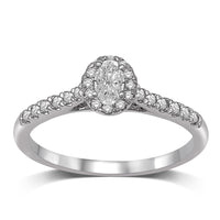 Thumbnail for 14K White Gold 1/2 Ct.Tw.Diamond Halo Engagement Ring