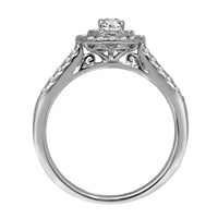 Thumbnail for 14K White Gold 1/2 Ct.Tw.Diamond Halo Engagement Ring