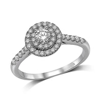 Thumbnail for 14K White Gold 1/2 Ct.Tw.Diamond Halo Engagement Ring