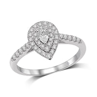 Thumbnail for 14K White Gold 1/2 Ct.Tw.Diamond Halo Engagement Ring