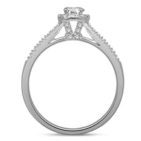 Thumbnail for 14K White Gold 1/2 Ct.Tw.Diamond Halo Engagement Ring