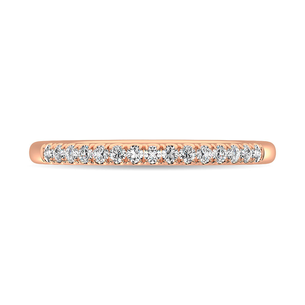 14K Rose Gold Diamond 1/8 Ct.Tw. Machine Band