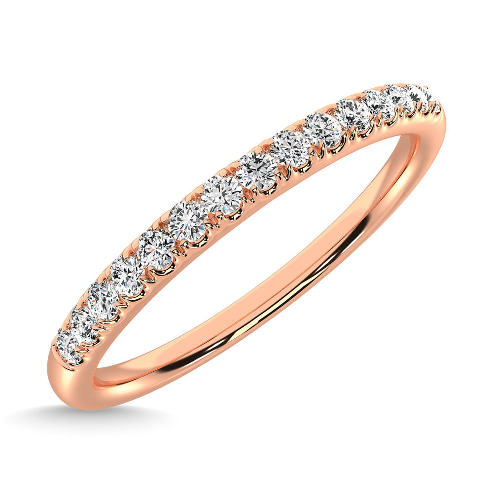 14K Rose Gold Diamond 1/8 Ct.Tw. Machine Band
