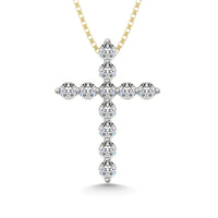 Thumbnail for 14K Yellow Gold 1/5 Ct.Tw.Diamond Cross Pendant