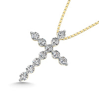 Thumbnail for 14K Yellow Gold 1/5 Ct.Tw.Diamond Cross Pendant