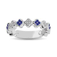 Thumbnail for 14K White Gold 1/3 Ctw Alternate Blue Sapphire & Diamond Stackable Band