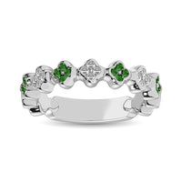 Thumbnail for 14K White Gold 1/3 Ctw  Alternate Tsavorite & Diamond Stackable Ring