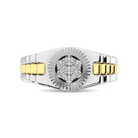 Thumbnail for 10K White Gold with Accent of 10K Yellow Gold 1/4 Ct.Tw. Diamond Ladies Fashion Ring